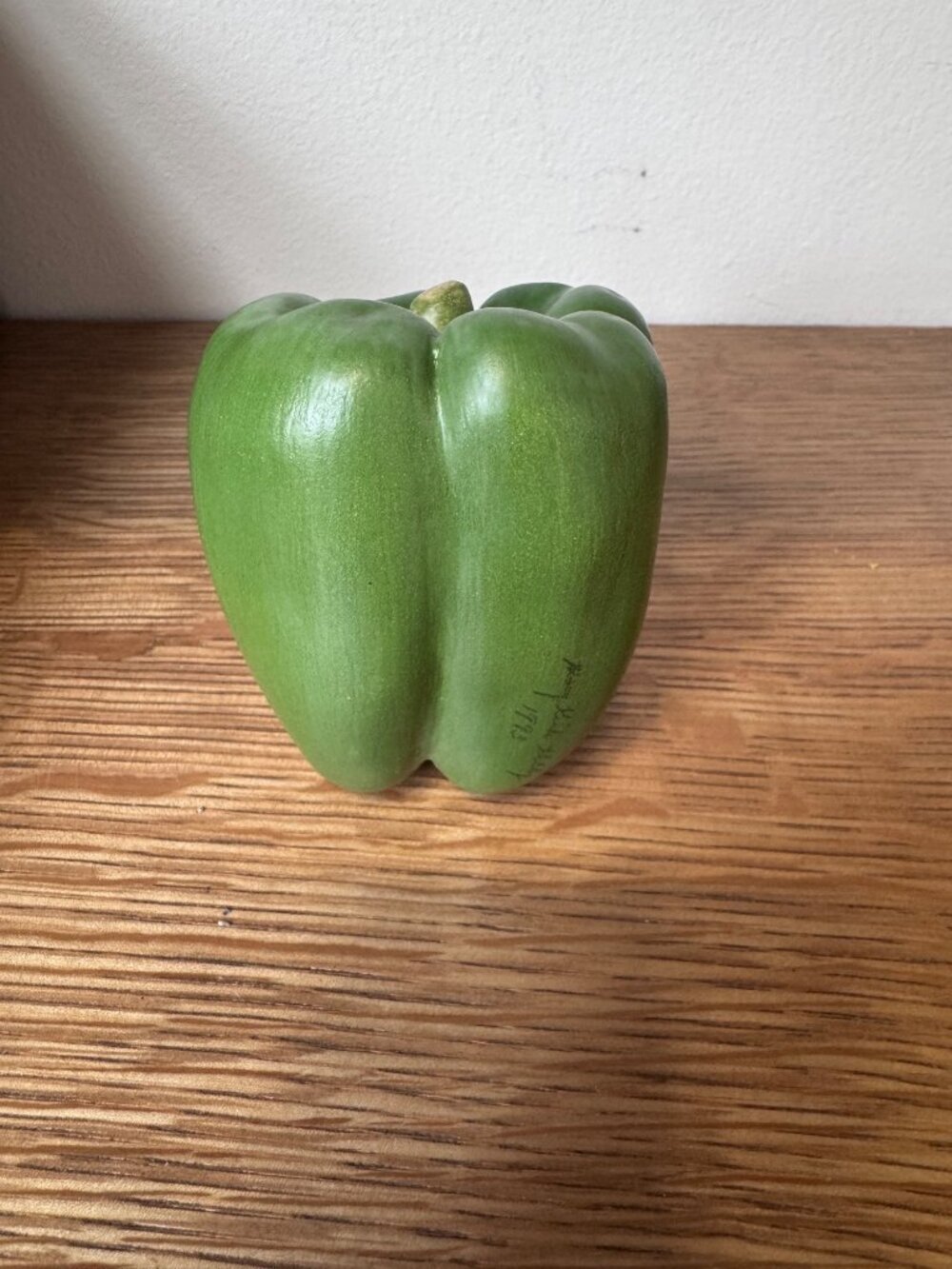 Mary Kirk Kelly Signed 1993 Ceramic Green Bell Pepper Sculpture
